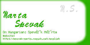 marta spevak business card